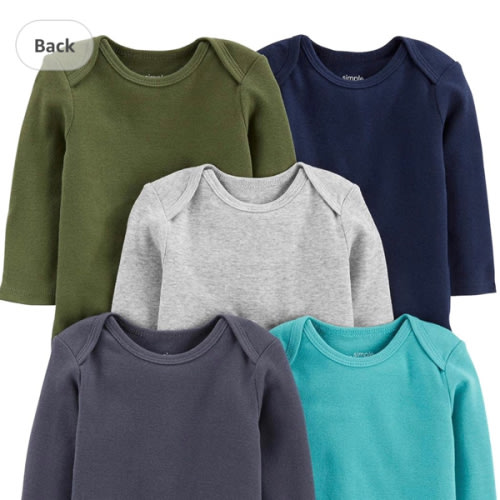 Simple Joys by Carter's Baby-Boys Long-Sleeve Bodysuit Pack of 5Bodysuit