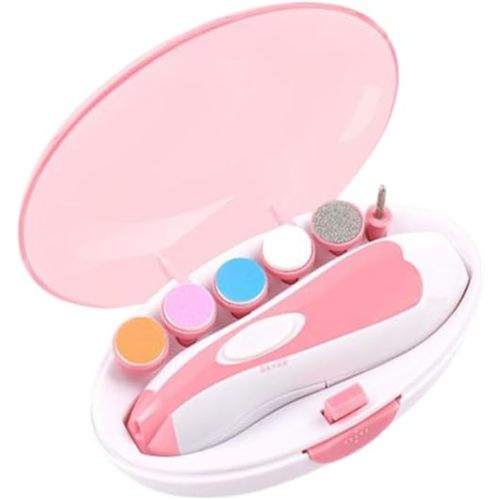 Electric Baby Nail Trimmer and File - 360° Rotation for Safe Grinding, Ultra-Quiet 35dB, 2-Speed Adjustable, Suitable for Babies and Adults, Environmentally Friendly ABS Material (Pink)