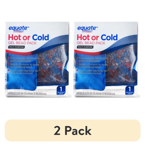 (2 pack) Equate Multi-Purpose Hot or Cold Gel Bead Pack, 4.5" x 7.75"