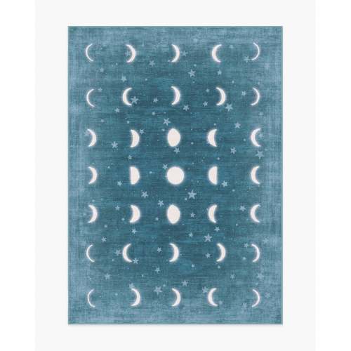 To The Moon And Back Soft Teal Flatwoven Rug by Humberto Leon | Ruggable US