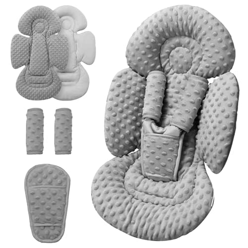 Generic Infant Insert Compatible with Mamaroo Swing & Graco Swing and Infant Car Seat, Newborn Insert Baby Head Body Support, Reversible Design, Breathable Soft Fabric, 1Pcs - Dots, Dark Gray