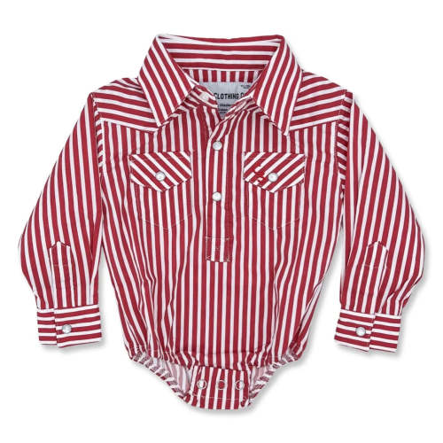 Red & White Stripe Long Sleeve Pearl Snap – Heritage Horseman Supply