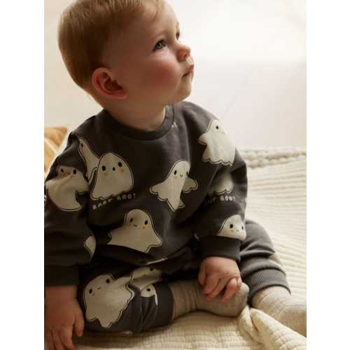 Mono Ghost Baby Halloween Sweat Top and Joggers Set (0mths-3yrs)