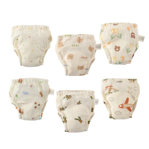GZMM Baby Training Underpants,Soft Cotton Absorbent Potty Training Underwear For Baby Boys And Girls 6 Pack