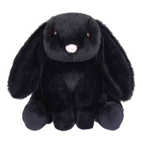 Apricot Lamb Toys Plush Bunny Rabbit Stuffed Animal with Fluffy Soft Ears (Black, Small-8")