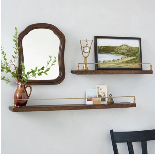 Elliott Wood and Brass Picture Ledge – Magnolia