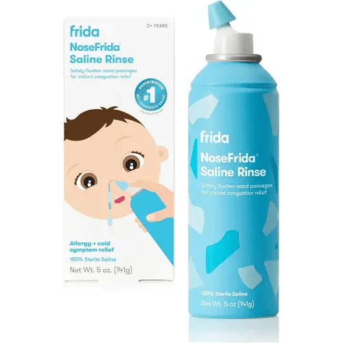 Frida Baby Saline Rinse for Toddler, Kids, Ages 2+, Saline Rinse for Sinus, Instant Congestion Relief & Allergy Relief, Flush Out Allergens, Mucus, Pollen, Dust, Safe for Daily Use