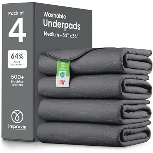 IMPROVIA® Washable Underpads, Heavy Absorbency Reusable Incontinence Pads