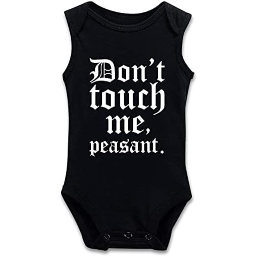 DOQOSESHY Don't Touch Me Peasant-Baby Outfit Boys Girls Romper Short Sleeve/Sleeveless/Long Sleeve Bodysuit