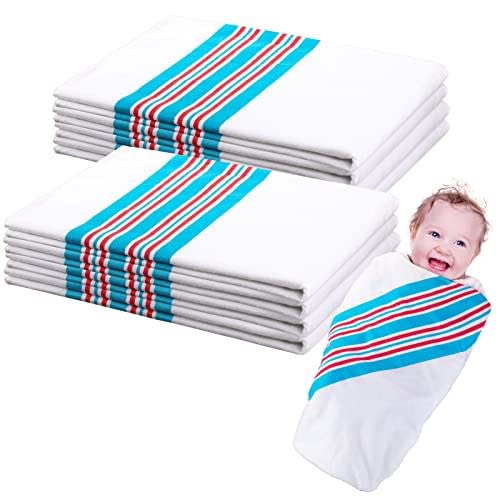 Remerry 16 Pcs Receiving Blanket, 30 x 40 Inch Hospital Blankets 100% Cotton Flannel Soft Warm Swaddle Coverings for Unisex Girl Boy Baby Newborn, Swaddle Newborn Wrap Flannel Receiving Coverings