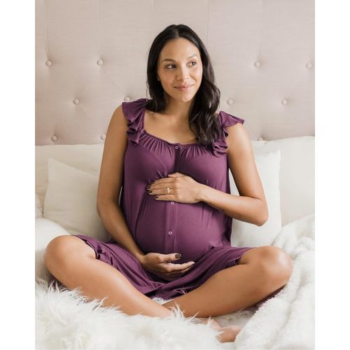 Kindred Bravely Labor and Delivery Gown, 3 in 1 Hospital Gowns for Women Labor Delivery, Ruffle Straps