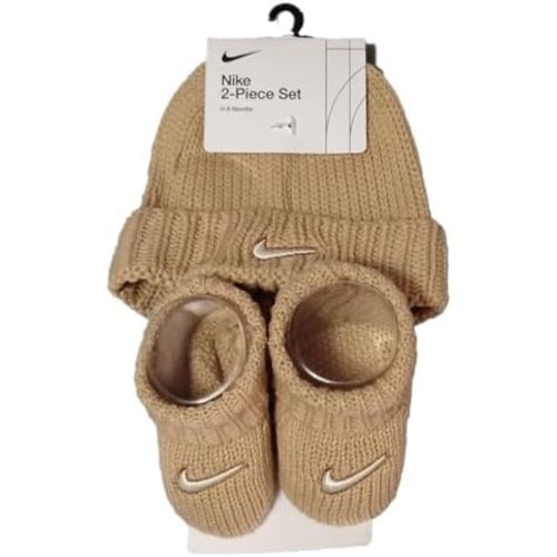 Nike Cable Knit Hat And Booties, 2 Piece Set, Newborn Baby Boys or Girls