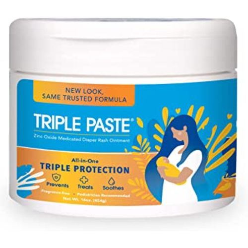 Triple Paste Diaper Rash Cream for Baby - 16 Oz Tub - Zinc Oxide Ointment Treats, Soothes and Prevents Diaper Rash - Pediatrician-Recommended Hypoallergenic Formula with Soothing Botanicals