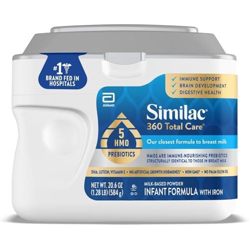 Similac 360 Total Care Infant Formula, Has 5 HMO Prebiotics, Our Closest Formula to Breast Milk, Baby Formula Powder, 20.6-oz Tub