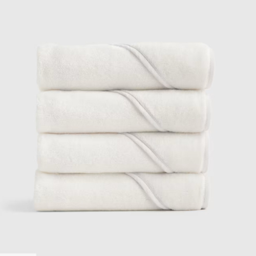 Organic Turkish Cotton Baby Hooded Towel Set 4-Pack in White