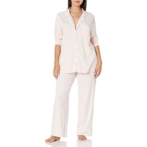 Amazon Essentials Women's Long Sleeve Cotton Modal Pajama Set, Loungewear with Full-Length Bottom