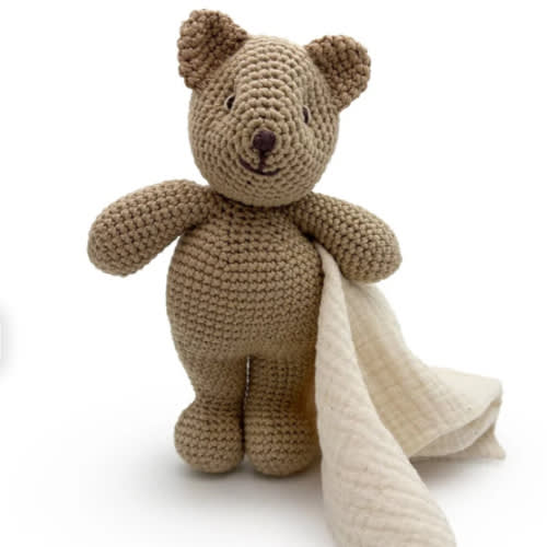 Myum Organic Cotton - Teddy Bear Lovie | Baby Toys- Blue Otter Toys