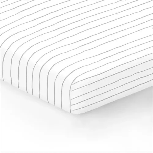 100% Organic Cotton Fitted Sheets for Standard Crib and Toddler Mattresses/Pads 28” x 52” and up to 6” Thick. Boys and Girls. Fits, Dream On Me, Lullaby, Safety 1st, Newton, and Others. Stripes