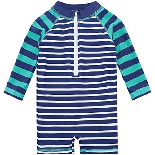 uideazone Baby Toddler Boys Zipper Rash Guard Swimsuit UPF 50+ One Piece Beach Swimwear Bathing Suits 3-36 Months