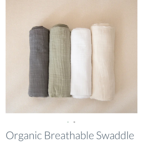Organic Breathable Swaddle Blankets 4-Color Pack
