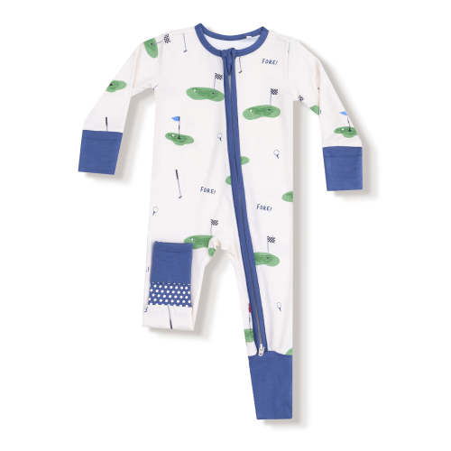 2-Way Zip Romper, All Fore Golf