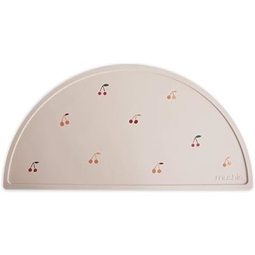 mushie Silicone Placemat for Kids | BPA-Free Non-Slip Design (Cherries)
