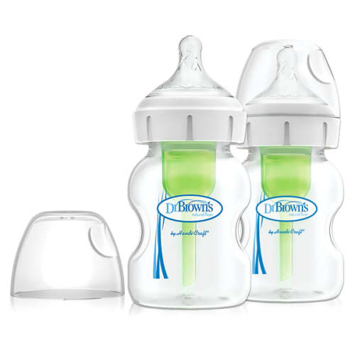 Dr. Brown's - Options+ Anti-Colic Wide-Neck Glass Bottles - 2pk/5oz
