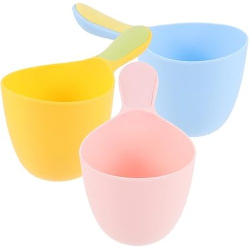 Luxshiny Bath Rinser Cup for Babies Collapsible Bath Hair Rinser Boys and Girls Shampoo Spoon