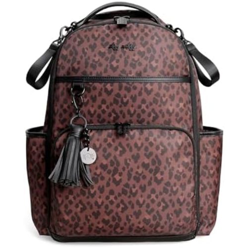 Itzy Ritzy Boss Plus Large Diaper Bag Backpack with 19 Pockets (Leopard)