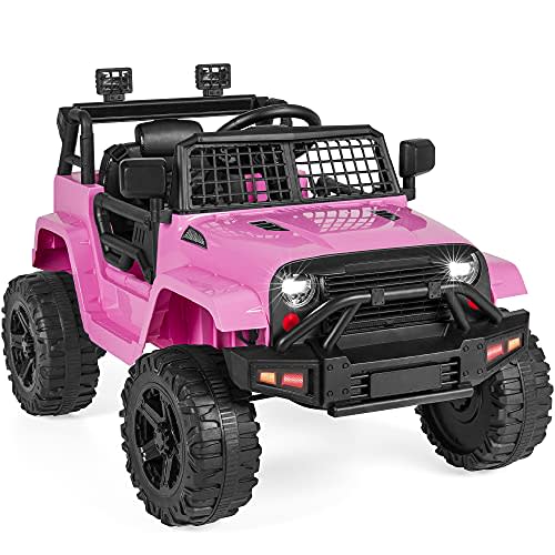 Best Choice Products 12V Kids Electric Vehicle Toy Ride On Car with Parent Remote Control for Toddlers, Seat Harness, 61 lbs Weight Capacity, Locking Doors, Spring Suspension, Bluetooth - Pink