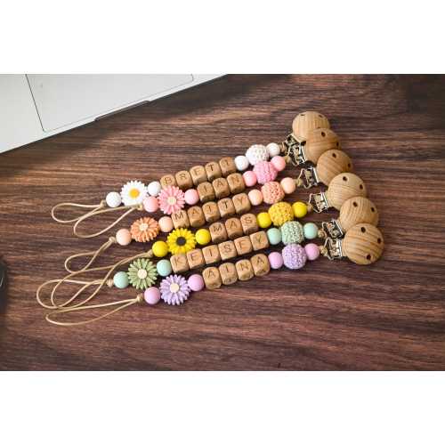 Personalized Pacifier Clip, Custom Dummy Clip, Pacifier Holder, Soother Clip, Binky Clip, Baby Shower Gift, Baby Gift, Newborn Gift