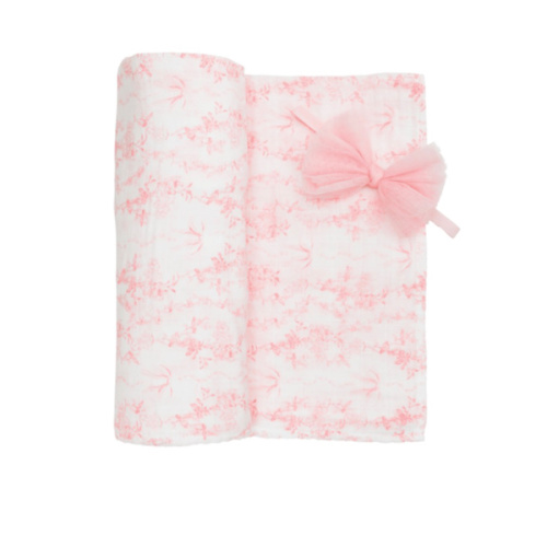 Pink Toile Swaddle & Headband Set | Elegant Baby Essentials Set | Mud Pie