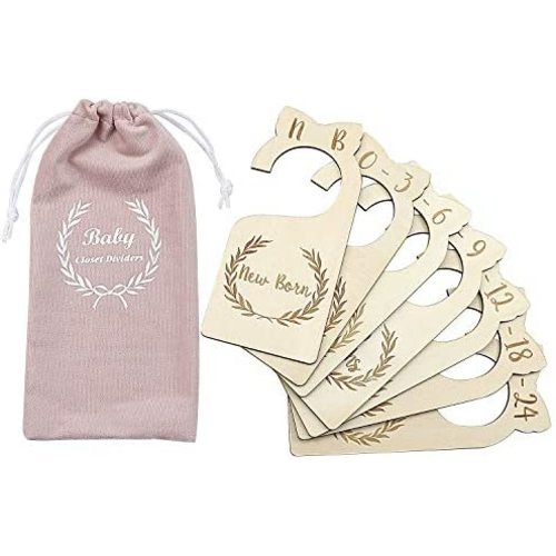 Premium Wood Baby Closet Dividers,Set of 7,from Newborn to 24 Month,Baby Closet Organizers,Nursery Decor,Baby Clothes Organizers (Style-1)