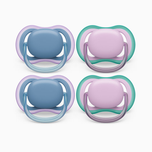 Philips Avent Ultra Air Pacifier, 6-18 Months (4 Pack) - Blue Hush/Lush Lilac, 4