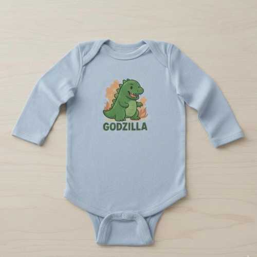 Godzilla Baby Bodysuit | Long Sleeve Dino Infant Onesie