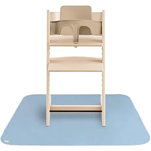 mushie Baby Splat Mat 42.5x42.5 Inch (Tradewinds) | Water Resistant for Under High Chair and Infant Play