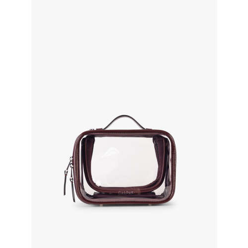 Small Clear Cosmetics Case in Glazed Dark Cherry | CALPAK