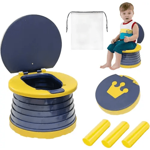 portable, foldable potty seat for toddler, Training Toilet Seat Emergency Toilet for Car, Camping, Outdoor, indoor (blue, small)