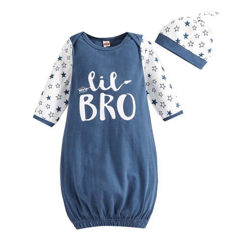 Dooleck Newborn Sleeper Gowns for Boys Baby Night Gown Cotton Sleeping Clothes 0-6 Months