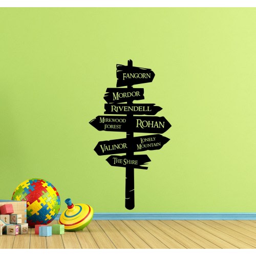Road Sign Lord Of The Rings Wall Decal LOTR Gift Gandalf Quote Poster Kids Nursery Mural Vinyl Sticker Playroom Decor Wall Art Print r57