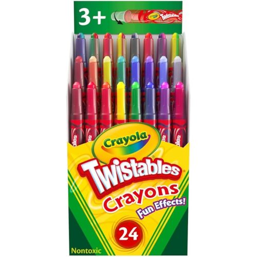 Crayola Twistables Crayons for Kids (24ct) No Sharpen Toddler Coloring Supplies, Less Mess, Stocking Stuffer & Holiday Gifts for Boys & Girls, Ages 3, 4, 5