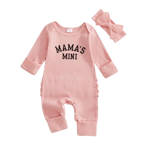 Daddys Girls Baby Clothes Newborn Coming Home Romper Knit Jumpsuit | Going Coming Home Outfit Baby Girl Long Sleeve Announcement Outfit, New Born Baby Hospital Outfit, Preemie 0 3 6 Months