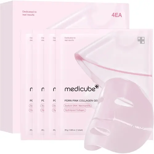 medicube Jelly Gel Mask with Salmon DNA PDRN Pink Collagen | Overnight Face Mask for Glass Glow Skin | Elasticity, Hydrating, Firming and Moisturizing | Korean Skincare, 28g x 4ea