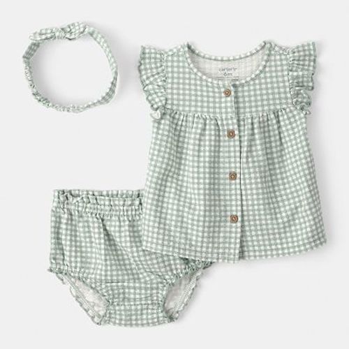 Baby Carter's 3-pc. Gingham Top, Shorts, & Headband Set