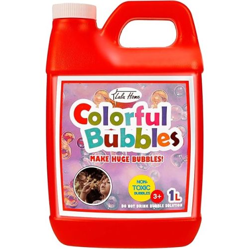 Lulu Home Concentrated Bubble Solution, 1 L/ 33.8 OZ Refill for Bubble Machines, Giant Wands, and Blowers - Up to 2.5 Gallons for Kids' Birthday Parties
