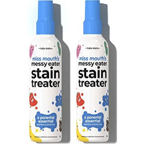 Amazon.com: Miss Mouth's HATE STAINS CO Stain Remover for Clothes - 4oz 2 Pack of Newborn & Baby Essentials Messy Eater Stain Treater Spray - No Dry Cleaning Food, Grease, Coffee Off Laundry, Underwear, Fabric : Health & Household