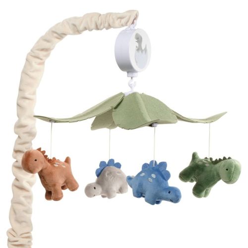 Lambs & Ivy Dino-Might Multicolor Dinosaur Musical Baby Crib Mobile Soother Toy