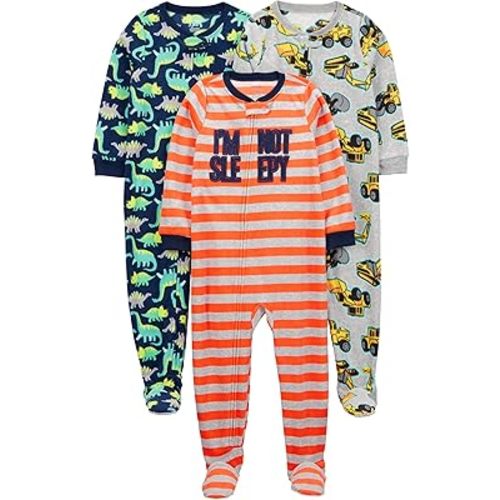 Simple Joys by Carter's baby-boys Loose-Fit Flame Resistant Fleece Footed Pajamas