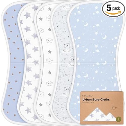 Organic Burp Cloths Baby Boy & Girl, 5-pack Cotton Burp Rags(Constellation)