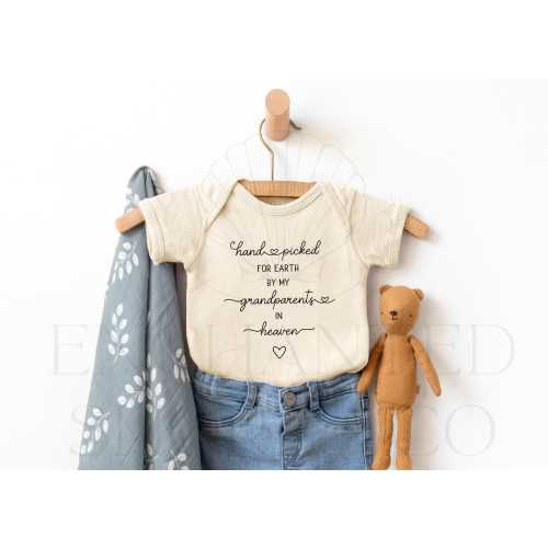 Grandparents In Heaven Onesie, Natural Cotton Baby Bodysuit
